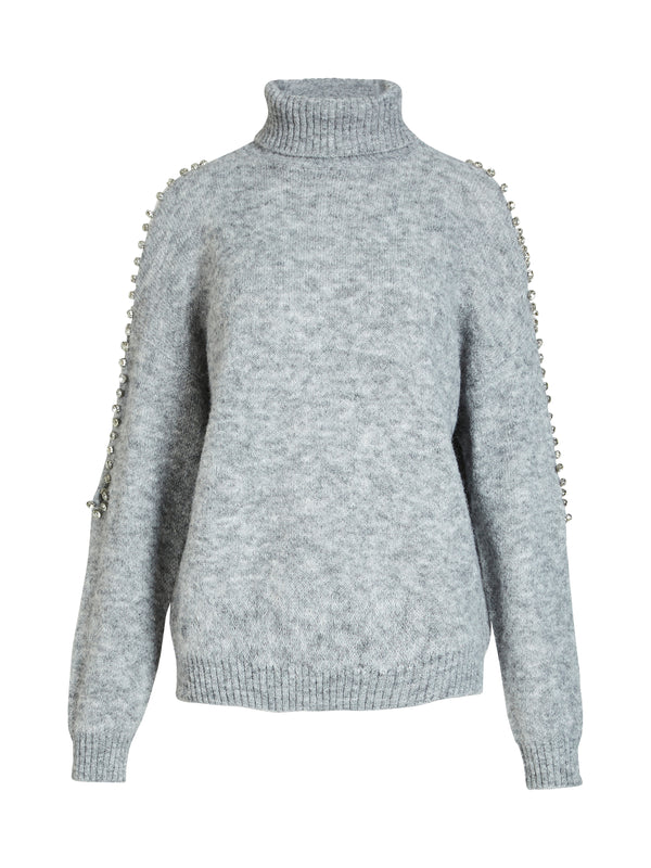 NÜ BODIL roll neck blouse Knit 989 iron grey