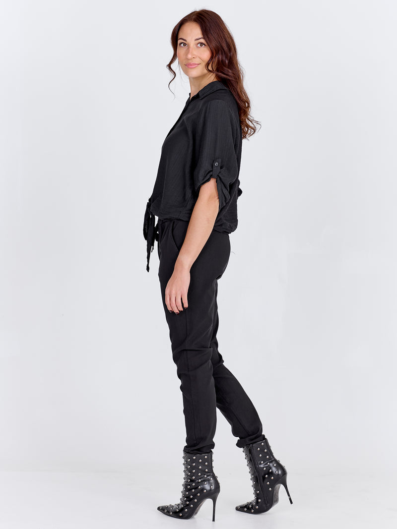 NÜ CARMEN plain trousers Trousers Black