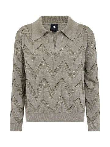 NÜ CAROLINE v-neck knit Blouses 393 Army