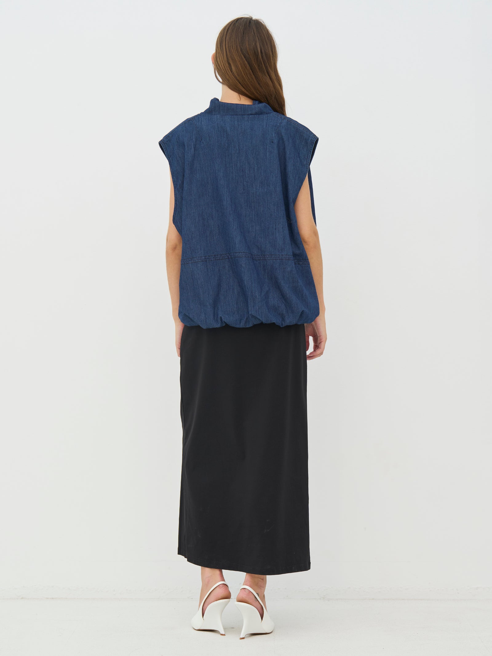 CECIL Vest - Denim blue – NÜ Denmark - INT.