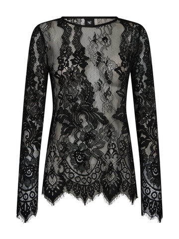 NÜ CHARLOTTE Lace top Blouses Black