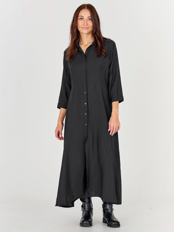 black tunic dresses CAITLIN Long Dress - Black – NÜ Denmark