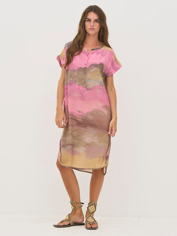 pink tunic dress DANA Tunic Dress - Pink mix – NÜ Denmark