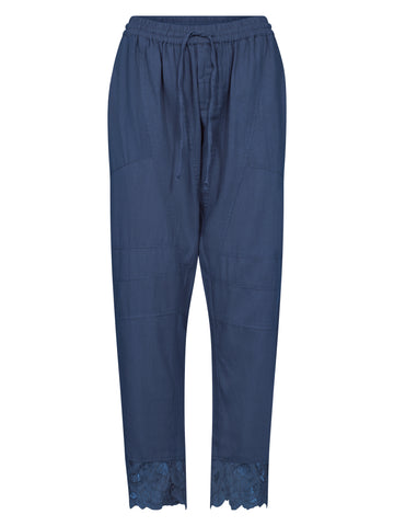 NÜ DEWI Lace Trousers Trousers 476 Navy