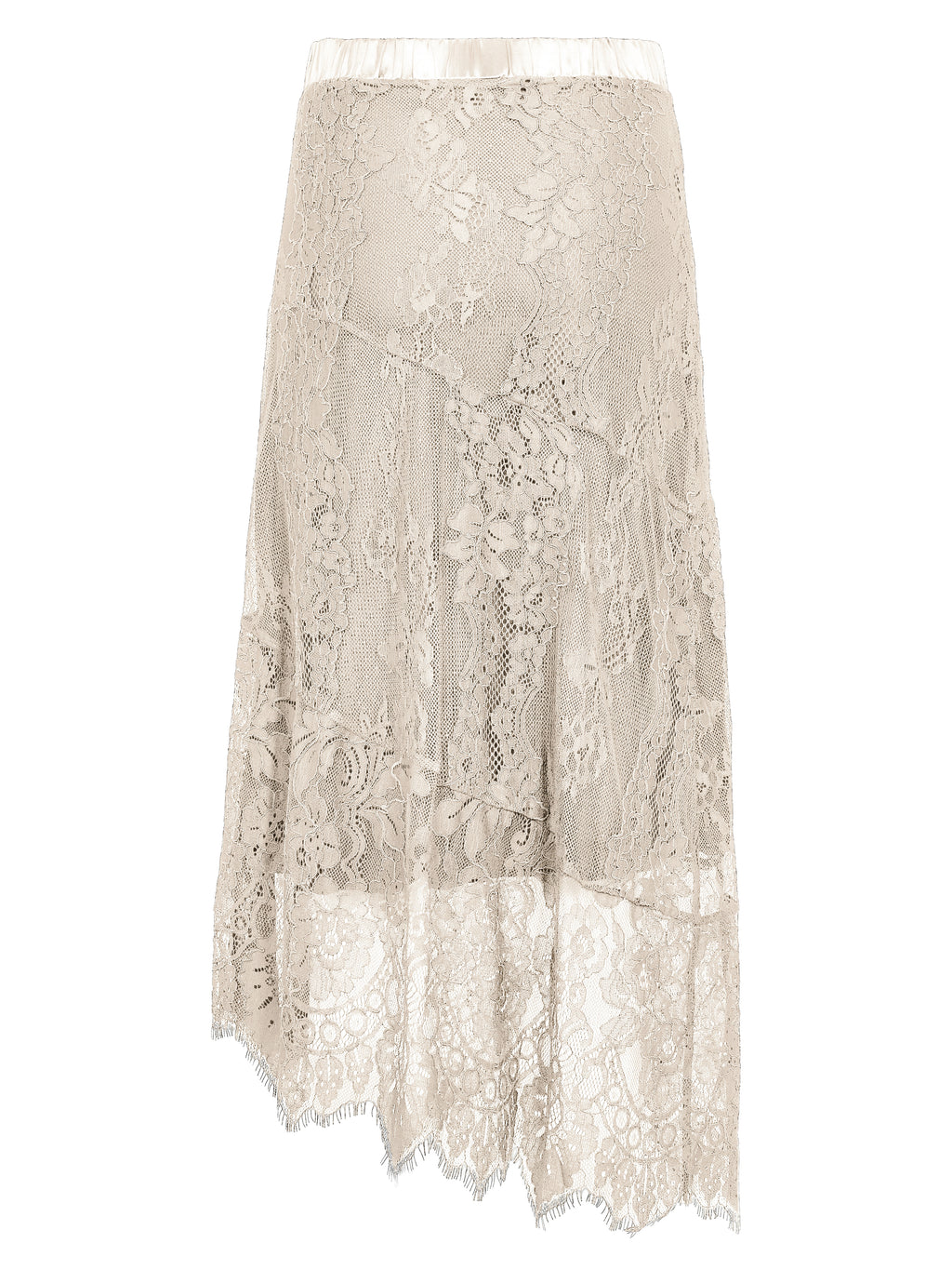 パーバーズ　Knit Lace Jagged-hem Skirt / Beige ESSIE Skirt - Bone – NÜ Denmark - INT.