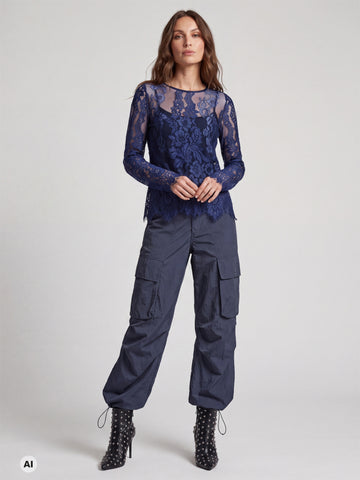 NÜ Essie Lace Blouse Blouses 476 Navy