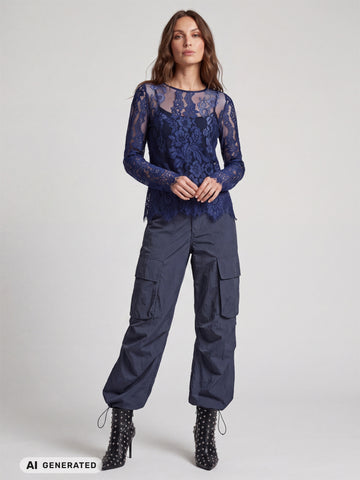 NÜ Essie Lace Blouse Blouses 476 Navy