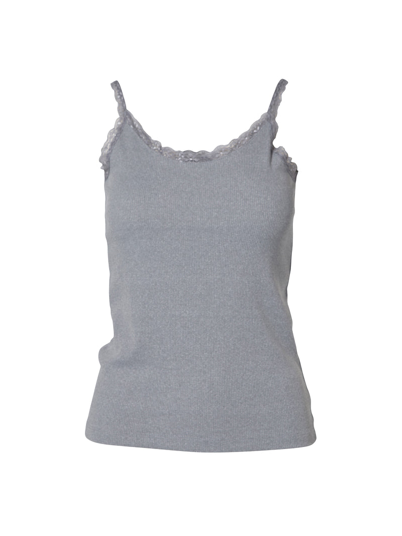 NÜ LUNA top with lace straps Tops and T-shirts 900 Grey melange