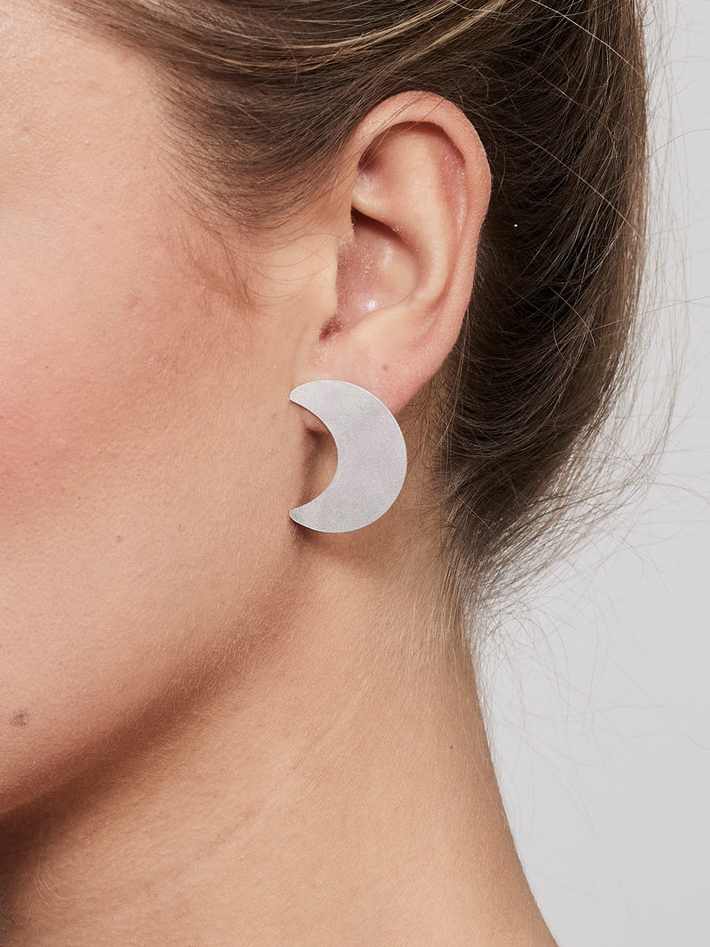 NÜ Moons No. 4 Earring Large Jewellery 022 Silver