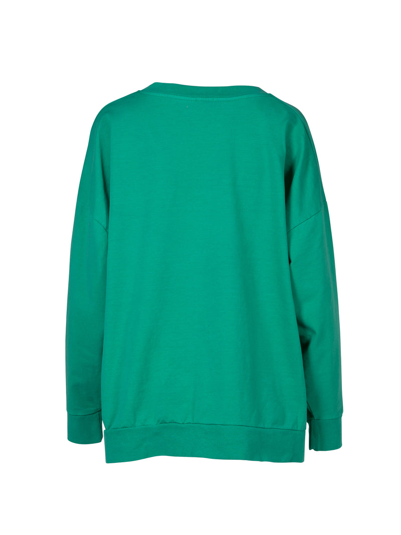 NÜ OLINDA V-neck sweatshirt Blouses 331 Simply Green