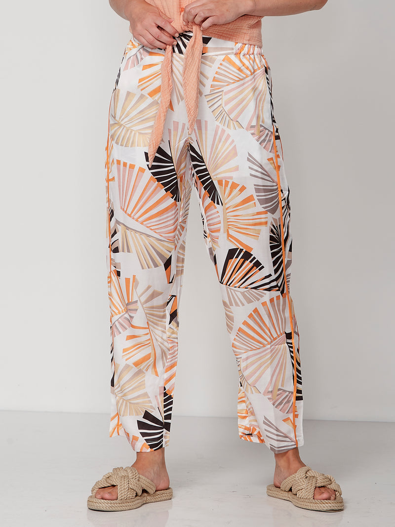 NÜ PENNY patterned trousers 7/8 Trousers 644 Hot Orange mix