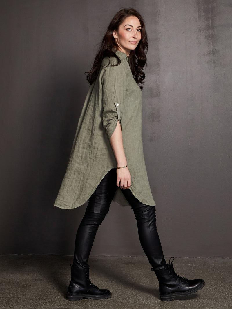 NÜ POLETTE linen tunic Tunics 393 Army