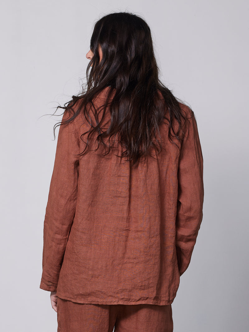 NÜ POLETTE linen shirt Shirts 286 Mocca Mousse