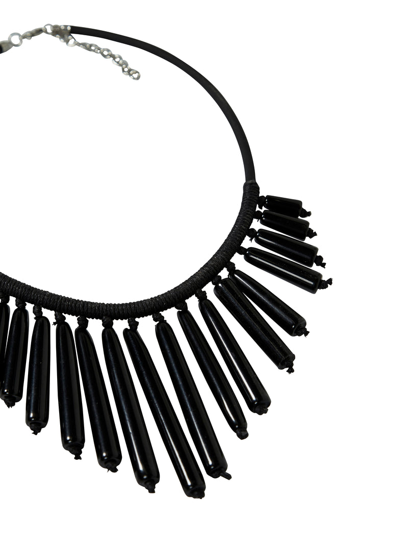 NÜ RUNA necklace with long beads Accessories Black