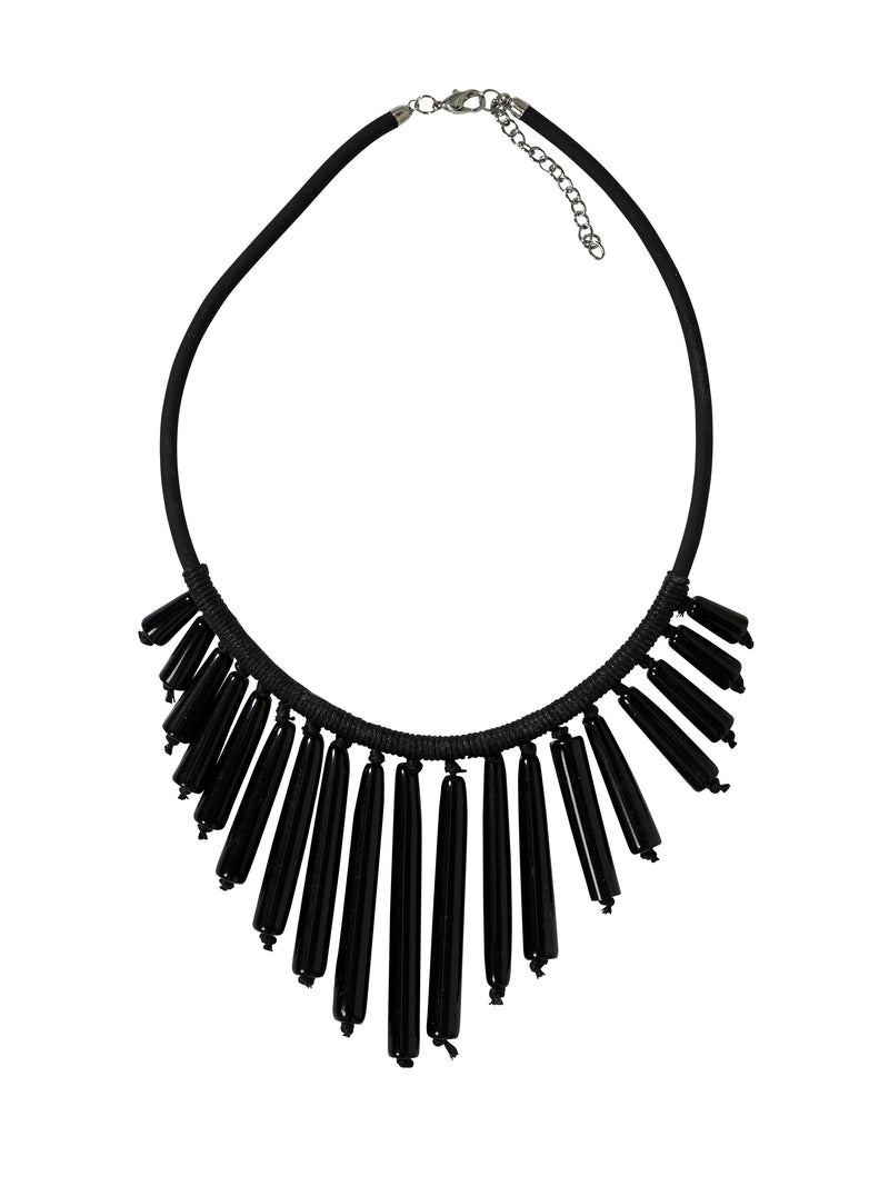 NÜ RUNA necklace with long beads Accessories Black