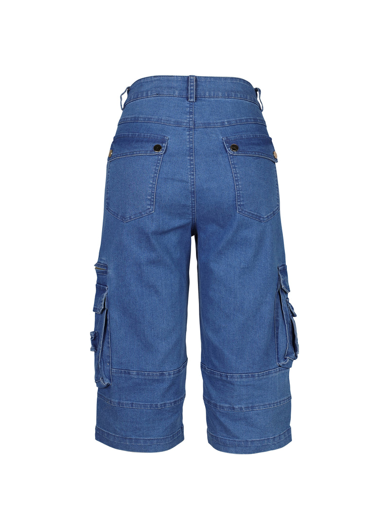 NÜ TAIA Bermuda shorts with cargo pockets Shorts 481 Denim blue
