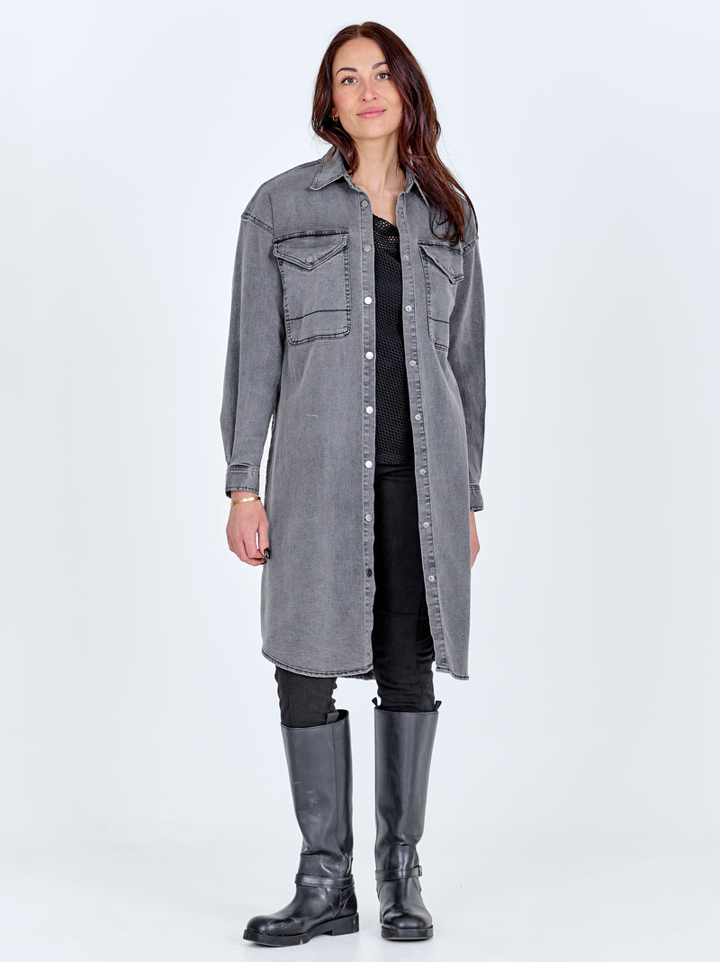 grey denim dress TAIA denim dress - Grey mix – NÜ Denmark