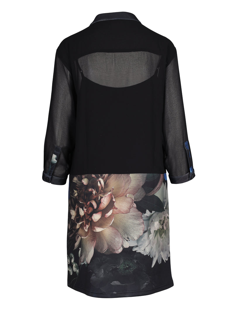 NÜ TEA dress with floral print Dresses Black mix