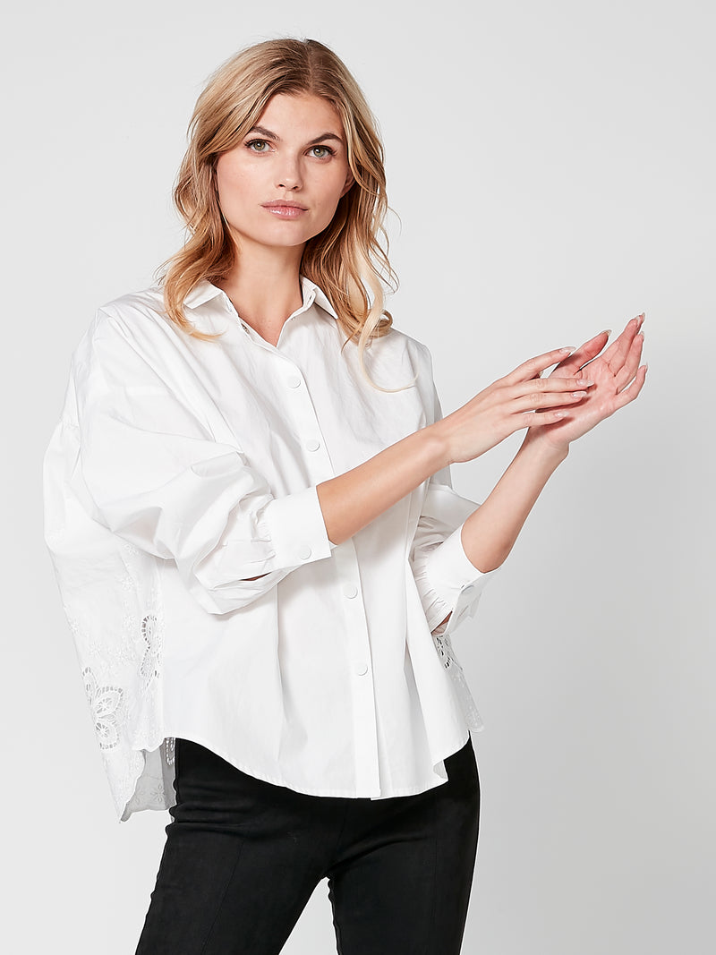 NÜ TINE shirt with embroidered details Shirts 110 Creme