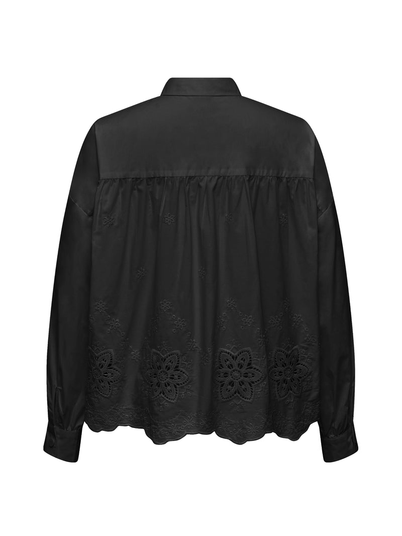 NÜ TINE shirt with embroidered details Shirts Black