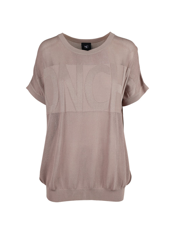 NÜ TOPSY top with text Tops and T-shirts 220 Camel