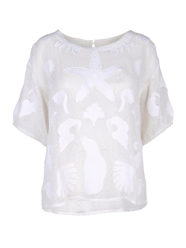 NÜ TRINE t-shirt with patterns Tops and T-shirts 110 Creme solid