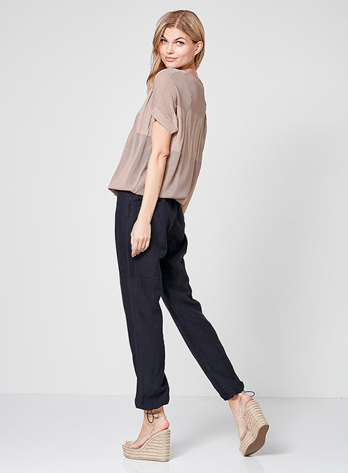 NÜ Tali trousers in linen blend Trousers 482 Classic Navy