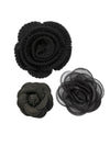 NÜ VERICA flower brooch set 3 pcs Accessories Black