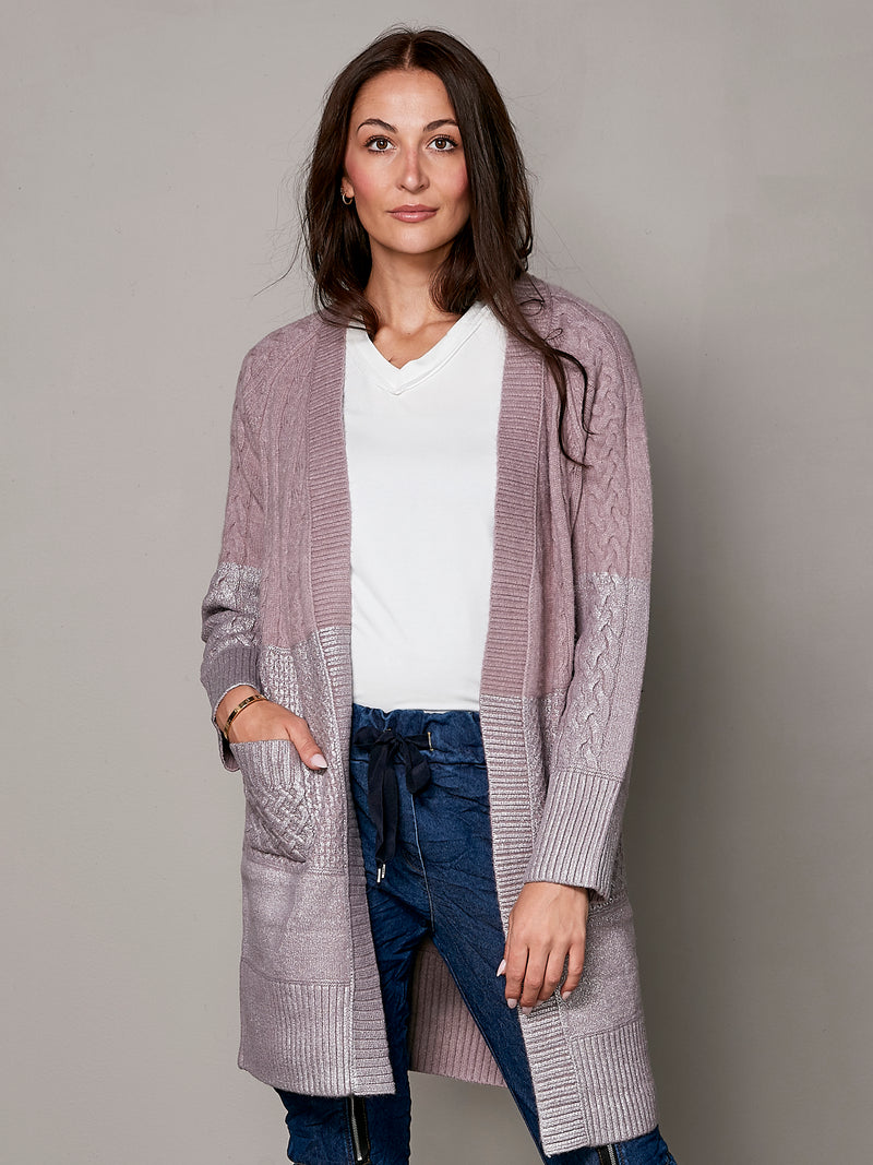 NÜ VIBE knitted cardigan Cardigans 762 Dusty purple mix