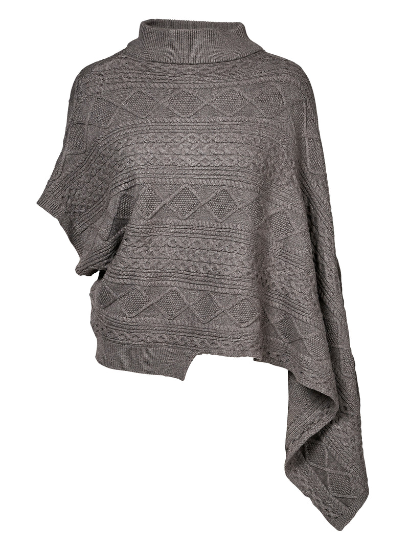 NÜ VILNA knit poncho Ponchos 968 Statue melange