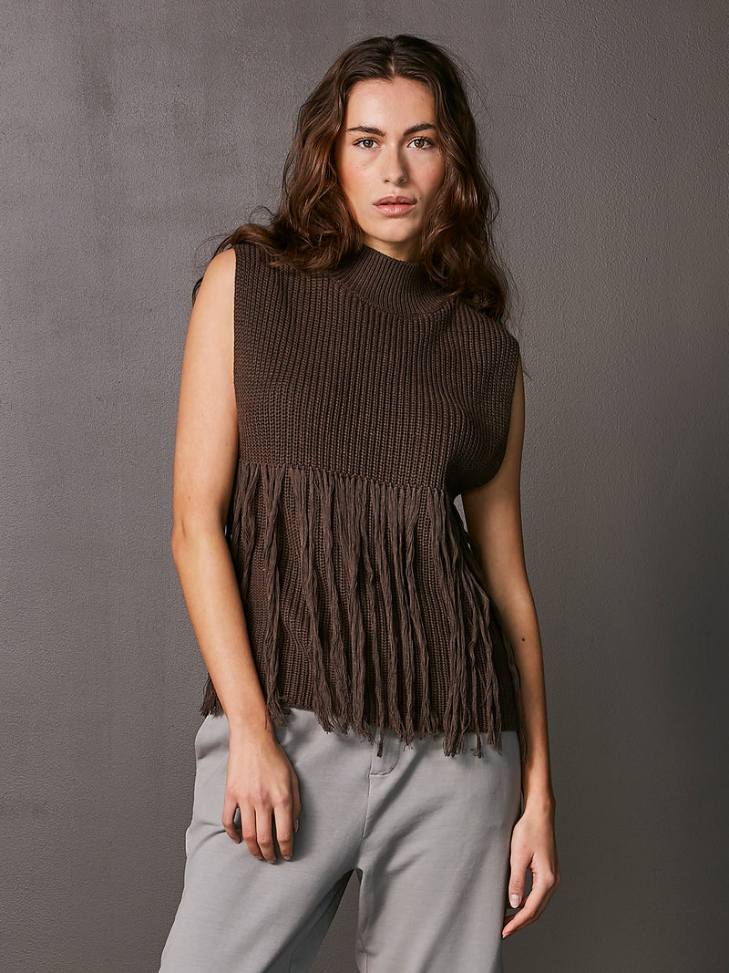 NÜ VIRNA knit vest Vests 224 Dark Brown