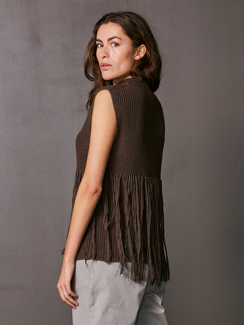 NÜ VIRNA knit vest Vests 224 Dark Brown