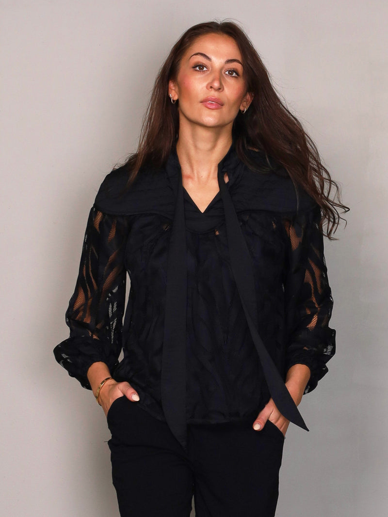 NÜ XEMINA blouse Blouses Black