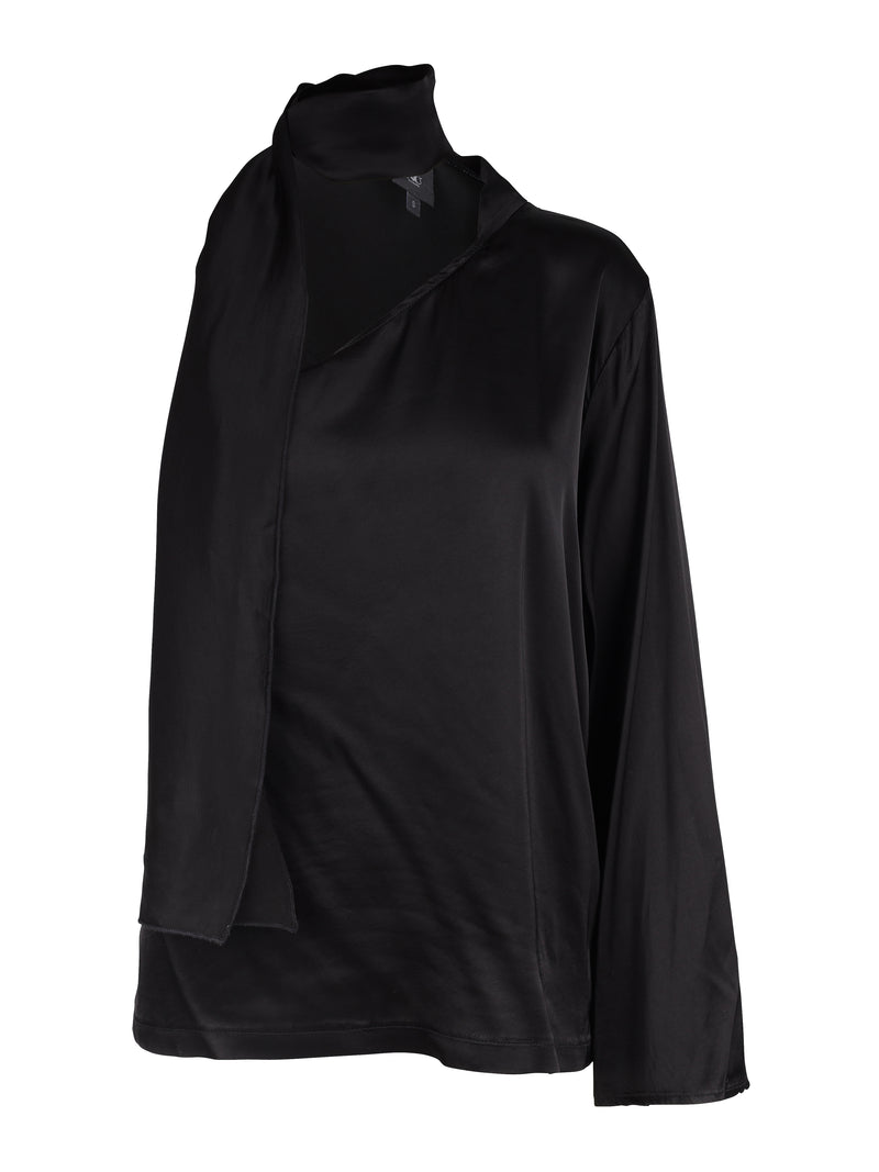 NÜ XIA blouse with tie band Blouses Black