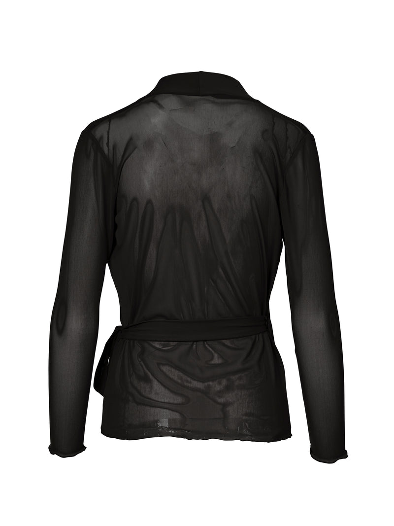 NÜ XILIN mesh cardigan Blouses Black