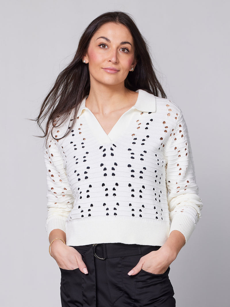 NÜ YAFFA knit blouse Blouses 110 Creme