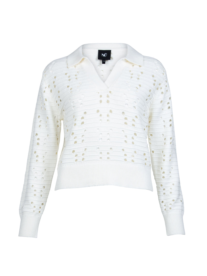 NÜ YAFFA knit blouse Blouses 110 Creme
