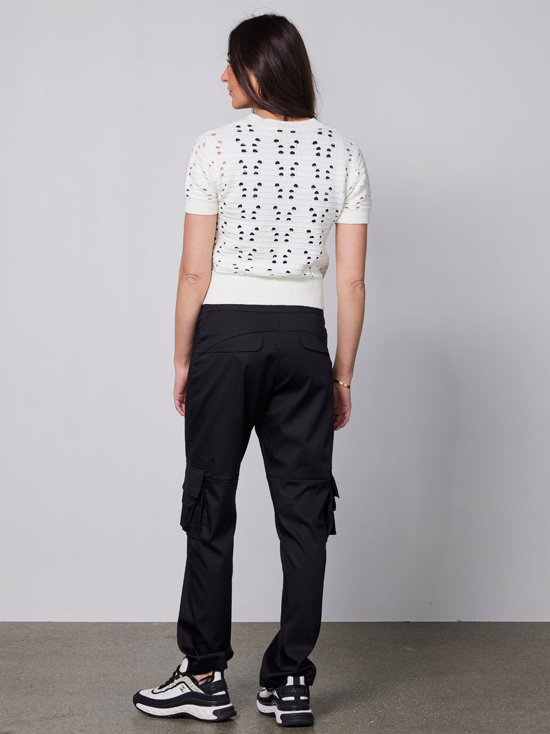 NÜ YAFFA s/s knit blouse Blouses 110 Creme
