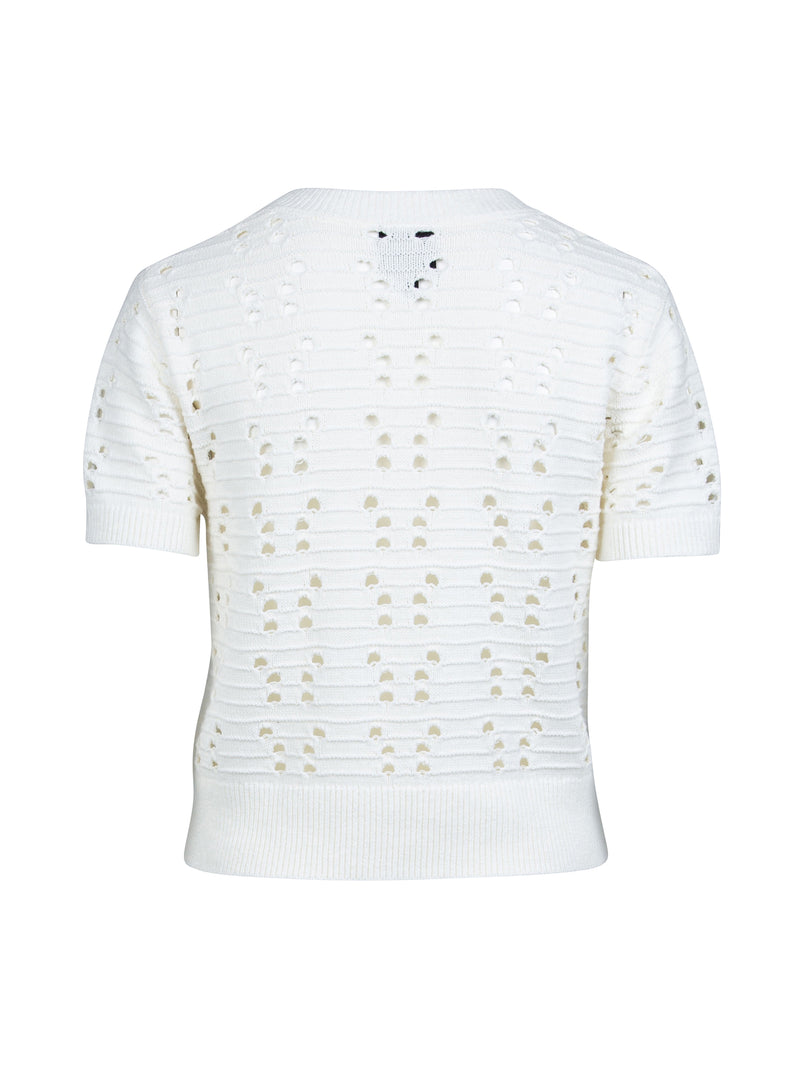NÜ YAFFA s/s knit blouse Blouses 110 Creme