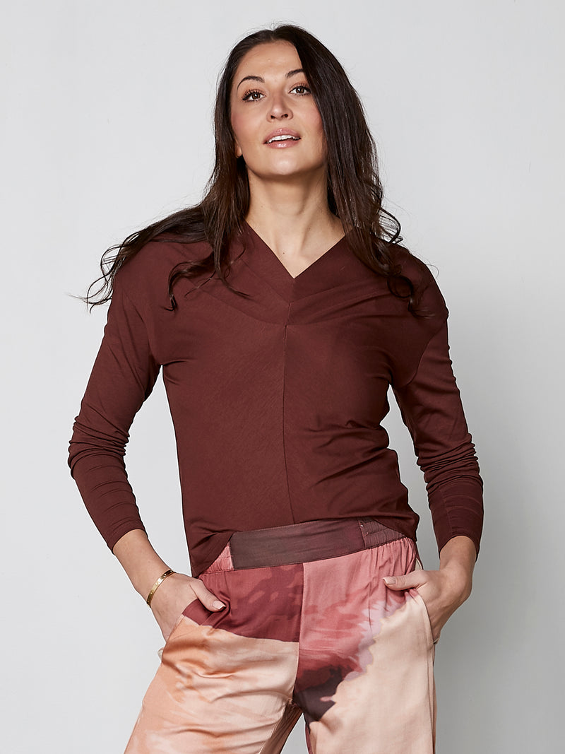 NÜ YASMI long-sleeved t-shirt Tops and T-shirts 685 Berry red