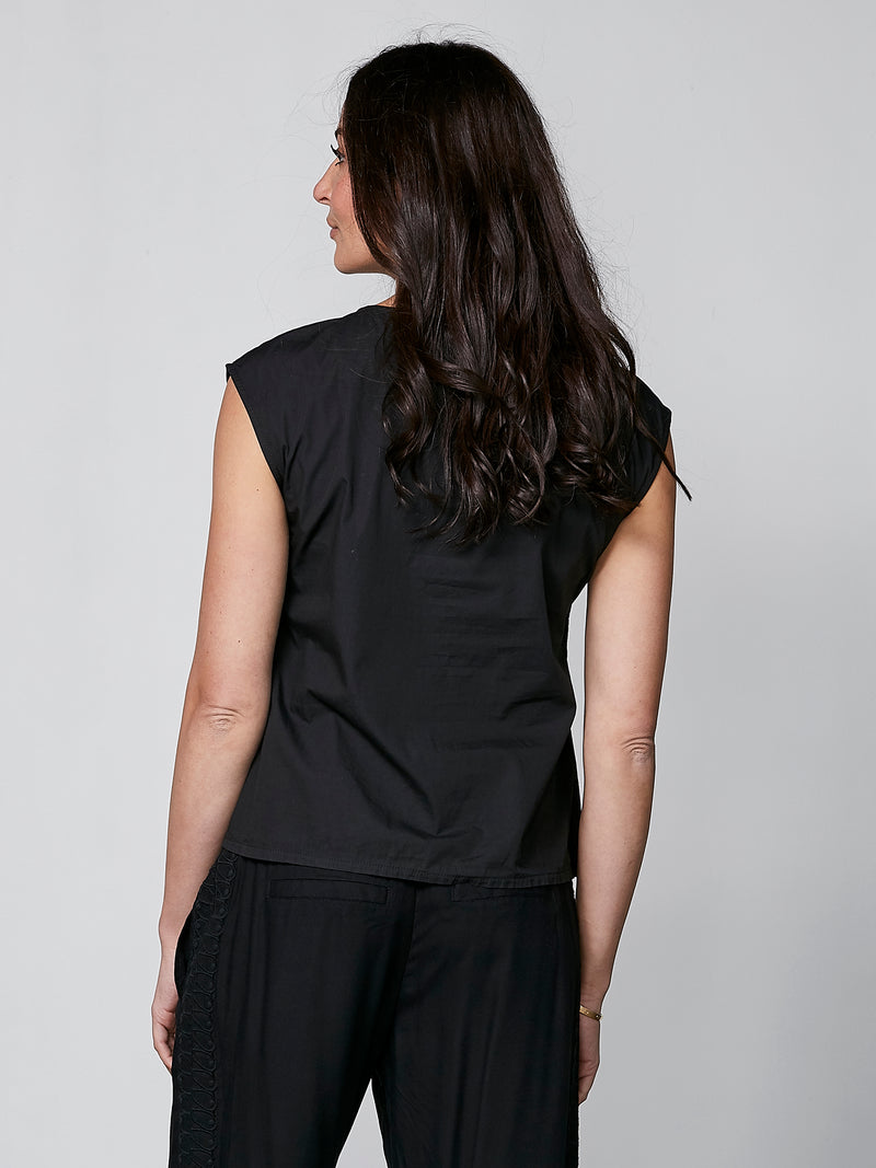 NÜ YELDA draped top Blouses Black