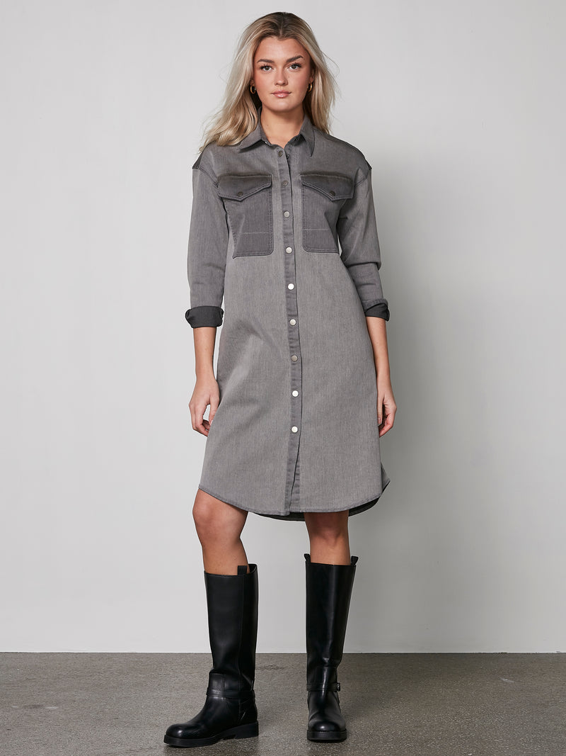 NÜ YELENA shirt dress Dresses 901 Grey