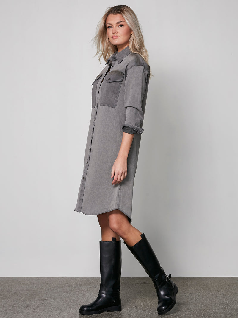 NÜ YELENA shirt dress Dresses 901 Grey