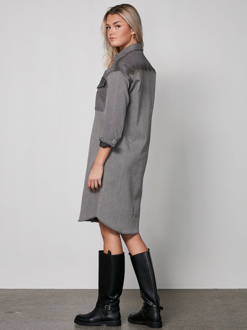 NÜ YELENA shirt dress Dresses 901 Grey