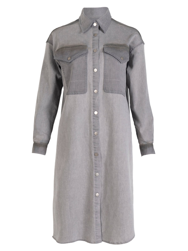 NÜ YELENA shirt dress Dresses 901 Grey