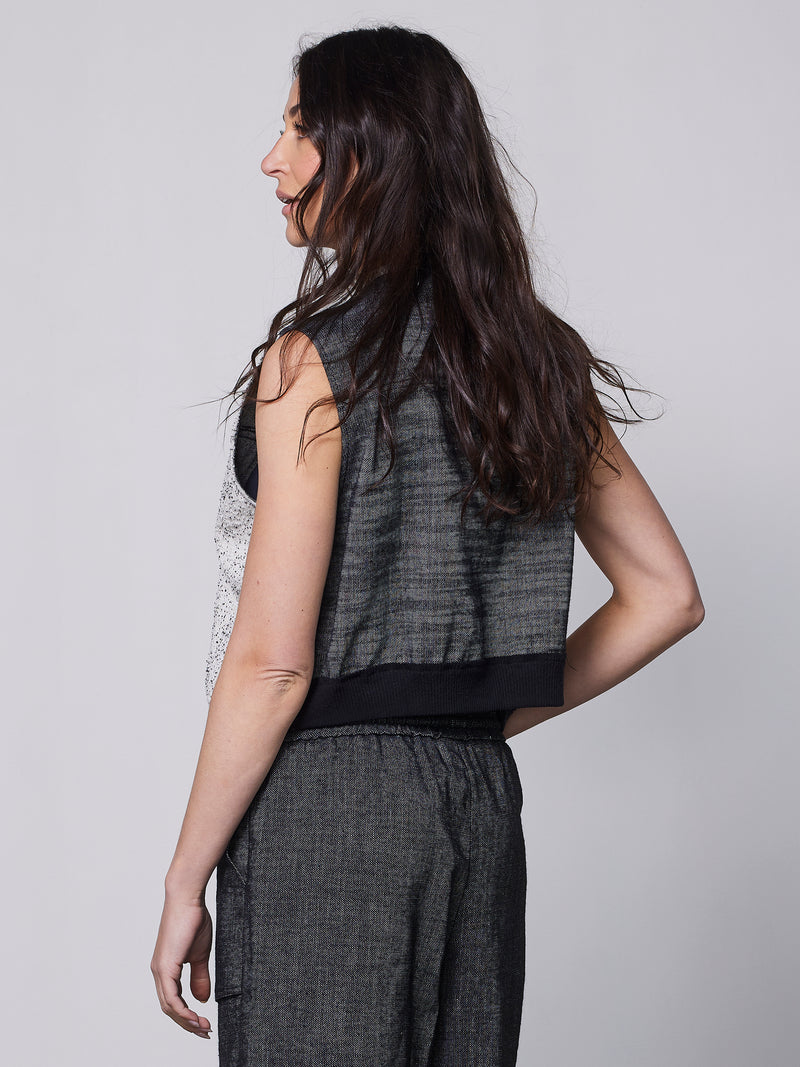 NÜ ZILMA linen vest Vests 150 Sand mix