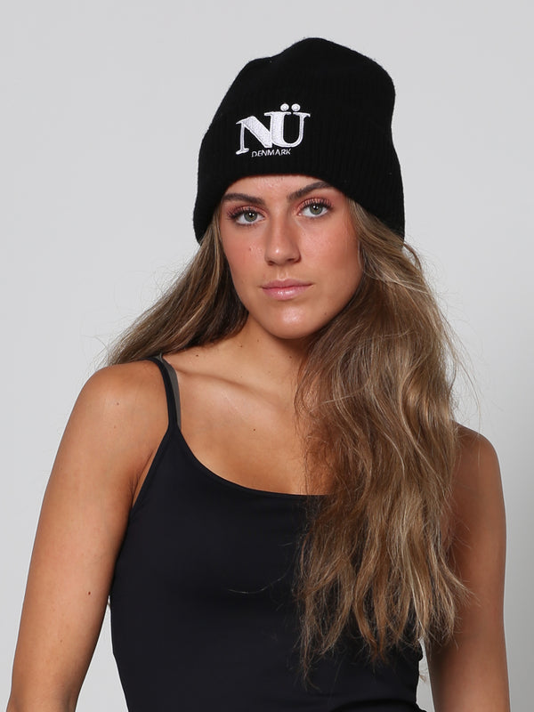 NÜ Beanie Hats 002 Black with white